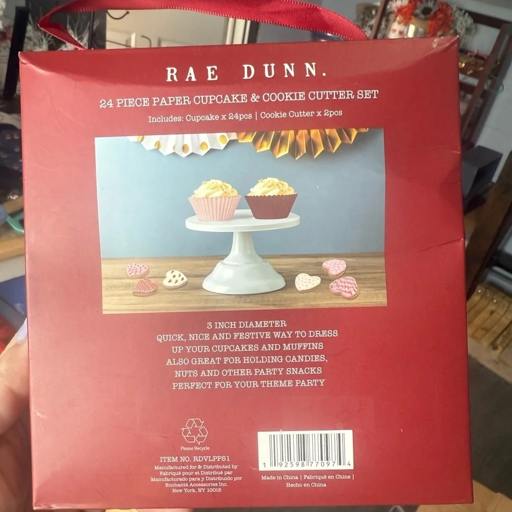 Rae Dunn Sweet Hearts Cupcake Wrapper and Cookie Cutter Set